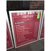 Image 2 : Original The Fireplace Restaurant - Grill Light Up Menu Board Sign - Burgers