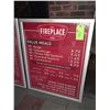 Image 1 : Original The Fireplace Restaurant - Grill Light Up Menu Board Sign - Value Meals