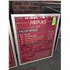 Image 2 : Original The Fireplace Restaurant - Grill Light Up Menu Board Sign - Value Meals
