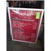 Image 1 : Original The Fireplace Restaurant - Grill Light Up Menu Board Sign - Specialty Sandwiches & Chicken