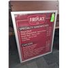 Image 2 : Original The Fireplace Restaurant - Grill Light Up Menu Board Sign - Specialty Sandwiches & Chicken