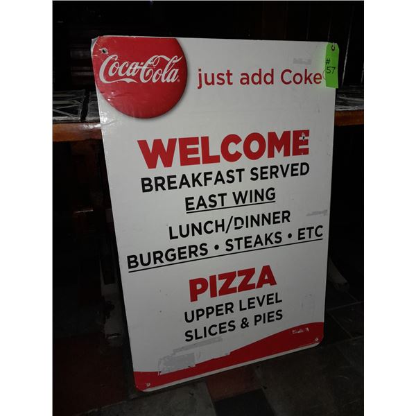 Original The Fireplace Restaurant - Coca Cola Welcome Directory Board Sign