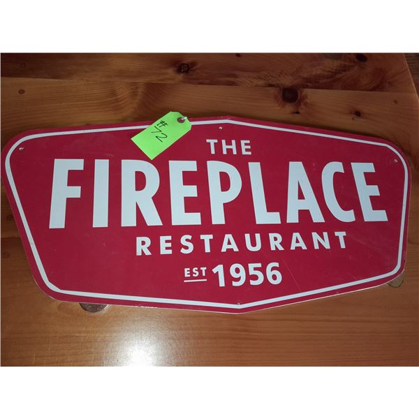 Original The Fireplace Restaurant - Diecut Sign Used On A Parade Float