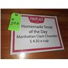 Image 1 : The Fireplace Restaurant - "Homeade Soup - Manhattan Clam Chowder" Sign