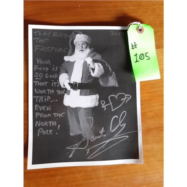 The Fireplace Restaurant - Autographed Photo From Santa Claus W/ Fireplace Restaurant Inscription