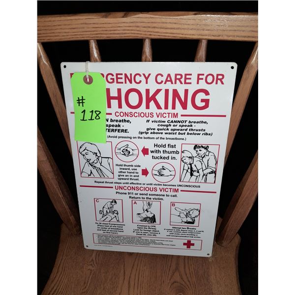 The Fireplace Restaurant - Choking Sign
