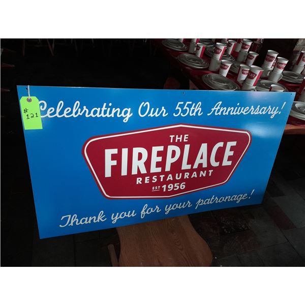 Original The Fireplace Restaurant - Large Celebrating Our 55th Anniversary Sign