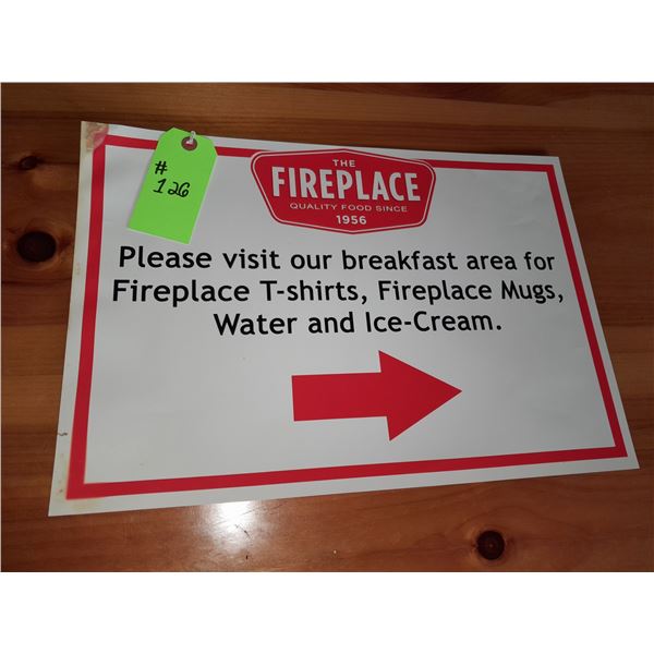 The Fireplace Restaurant - T-Shirts, Mugs, Ice Cream, and Water Sign
