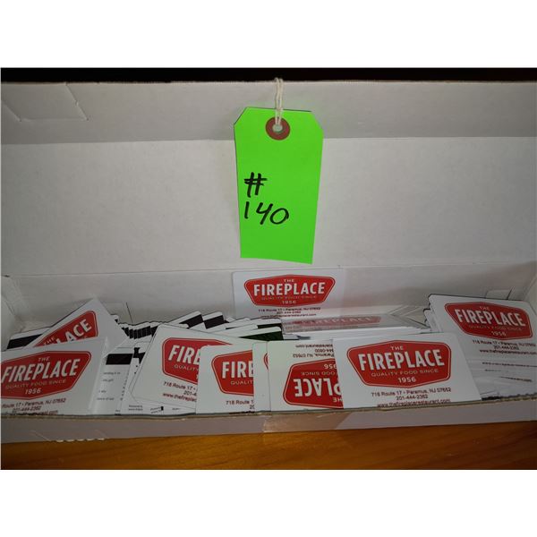 The Fireplace Restaurant - Unused Branded Gift Cards In Box
