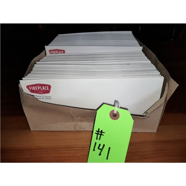 The Fireplace Restaurant - Unused Branded Envelopes In Box