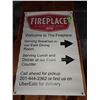 Image 1 : The Fireplace Restaurant - Large "Welcome To the Fireplace" Directional Banner Sign