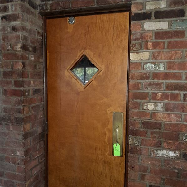 Original The Fireplace Restaurant - Wooden Kitchen Door W/ Window