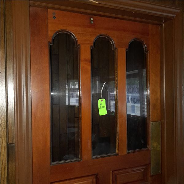 Original The Fireplace Restaurant - Interior Wooden Entrance Door W/ 3 Windows