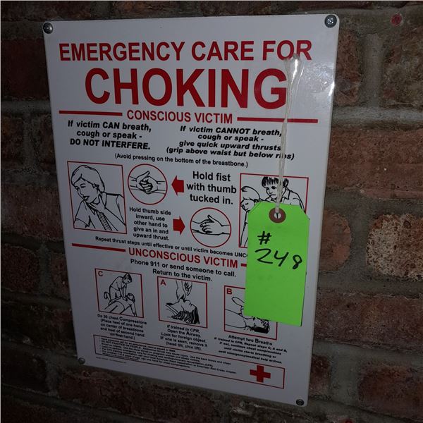 The Fireplace Restaurant - Choking Sign