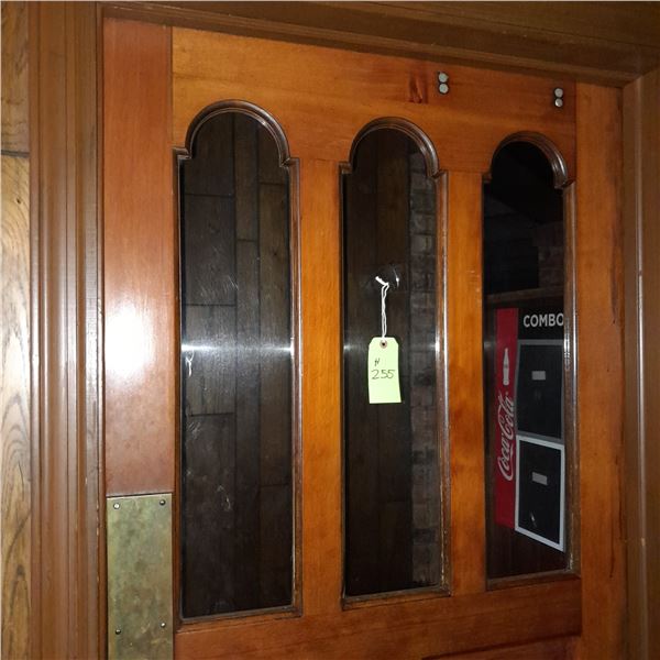 Original The Fireplace Restaurant - Interior Wooden Entrance Door W/ 3 Windows