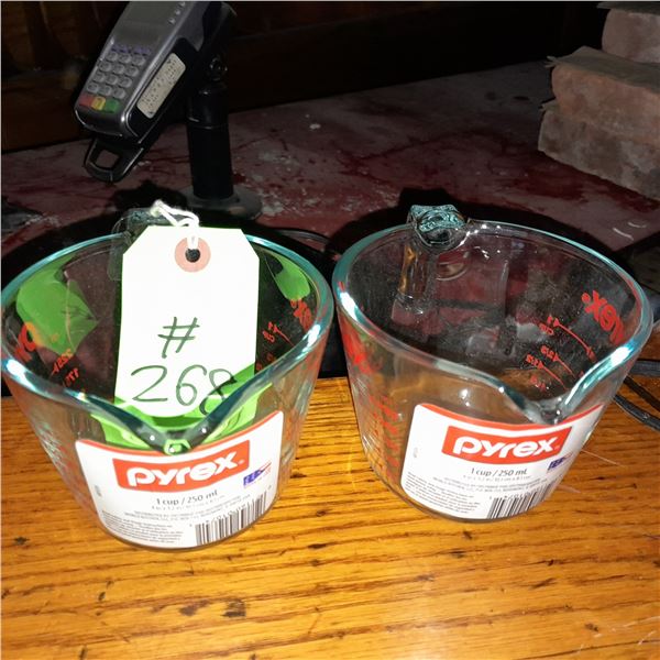 The Fireplace Restaurant - 2 Brand New Pyrex Measuring Cups