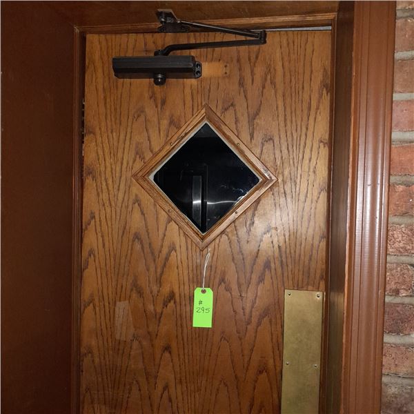 Original The Fireplace Restaurant - Wooden Kitchen Door W/ Window