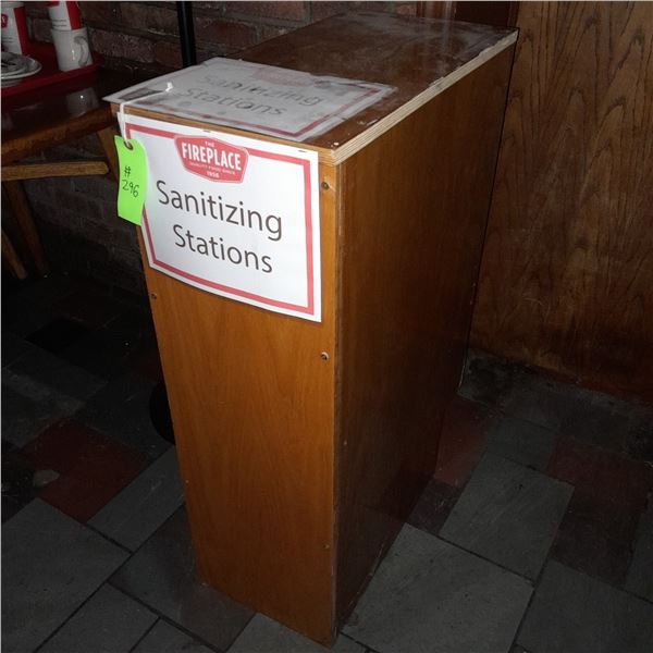 The Fireplace Restaurant - Wooden Sanitizing Station W/ 2 Signs