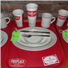 Image 1 : Original The Fireplace Restaurant - Place Seating W/ Tray, 2 Cups, 4 China Pieces, 2 Flatware, 1 Mag
