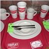 Image 1 : Original The Fireplace Restaurant - Place Seating W/ Tray, 2 Cups, 4 China Pieces, 2 Flatware, 1 Mag