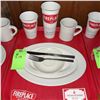Image 1 : Original The Fireplace Restaurant - Place Seating W/ Tray, 2 Cups, 4 China Pieces, 2 Flatware, 1 Mag