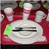 Image 1 : Original The Fireplace Restaurant - Place Seating W/ Tray, 2 Cups, 4 China Pieces, 2 Flatware, 1 Mag