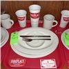 Image 1 : Original The Fireplace Restaurant - Place Seating W/ Tray, 2 Cups, 4 China Pieces, 2 Flatware, 1 Mag