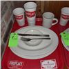 Image 1 : Original The Fireplace Restaurant - Place Seating W/ Tray, 2 Cups, 4 China Pieces, 2 Flatware, 1 Mag
