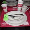 Image 1 : Original The Fireplace Restaurant - Place Seating W/ Tray, 2 Cups, 4 China Pieces, 2 Flatware, 1 Mag