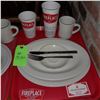 Image 1 : Original The Fireplace Restaurant - Place Seating W/ Tray, 2 Cups, 4 China Pieces, 2 Flatware, 1 Mag