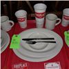 Image 1 : Original The Fireplace Restaurant - Place Seating W/ Tray, 2 Cups, 4 China Pieces, 2 Flatware, 1 Mag
