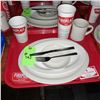 Image 1 : Original The Fireplace Restaurant - Place Seating W/ Tray, 2 Cups, 4 China Pieces, 2 Flatware, 1 Mag