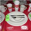 Image 1 : Original The Fireplace Restaurant - Place Seating W/ Tray, 2 Cups, 4 China Pieces, 2 Flatware, 1 Mag