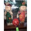 Image 1 : The Fireplace Restaurant - 2 Scarecrows & Pumpkin Pail