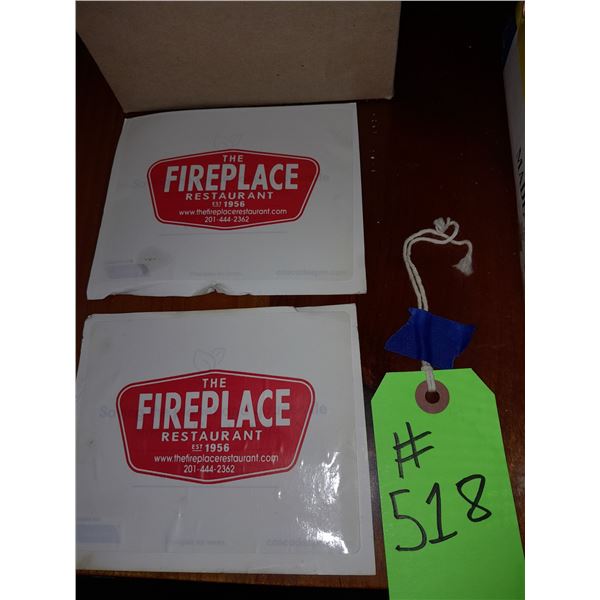 The Fireplace Restaurant - Unused Promotional Stickers