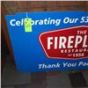 Image 2 : Original The Fireplace Restaurant - Large Celebrating Our 53rd Anniversary Sign