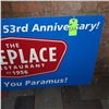 Image 3 : Original The Fireplace Restaurant - Large Celebrating Our 53rd Anniversary Sign