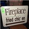 Image 1 : Original The Fireplace Restaurant - SUPER RARE Fired Chicken Handmade Wooden Sign