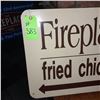 Image 2 : Original The Fireplace Restaurant - SUPER RARE Fired Chicken Handmade Wooden Sign