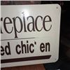 Image 3 : Original The Fireplace Restaurant - SUPER RARE Fired Chicken Handmade Wooden Sign