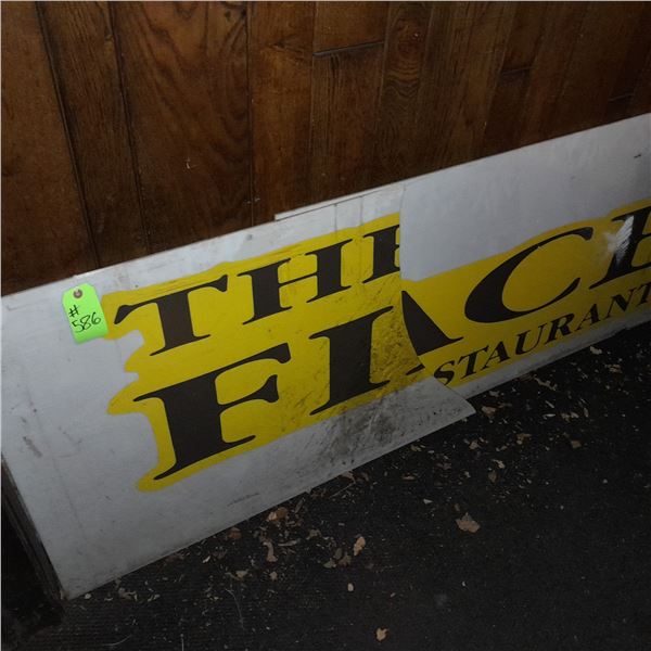 Original The Fireplace Restaurant - DAMAGED Light Up Outdoor Marquee Sign