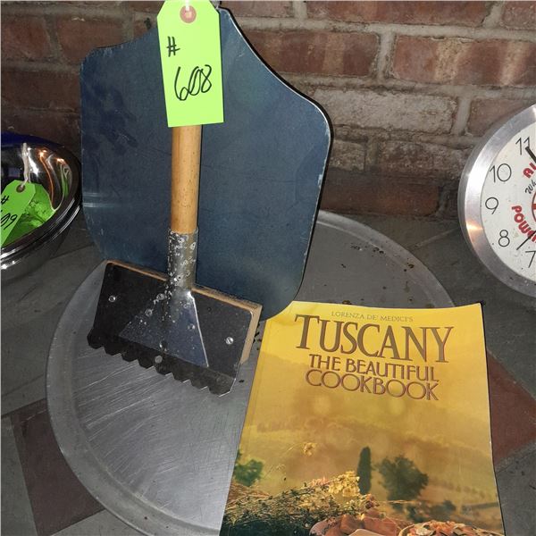 The Fireplace Restaurant - Pizza Kit W/ Grill Brush, Pizza Baking Pan, Pizza Pie Ladle, & Tuscany Co