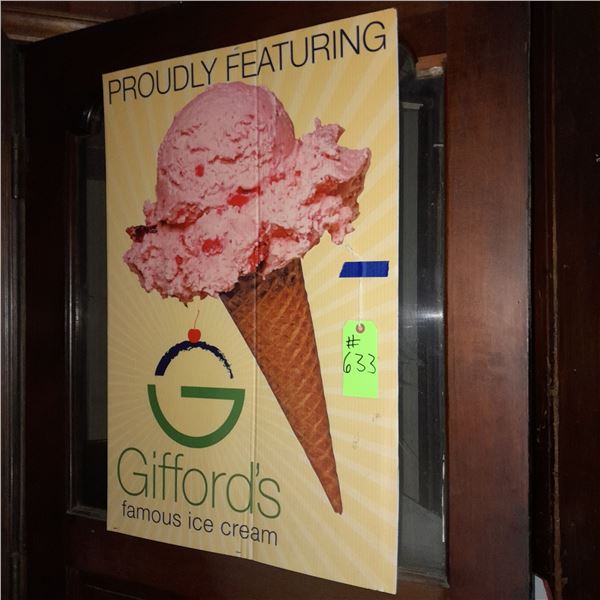 The Fireplace Restaurant - Gifford's Ice Cream Sign