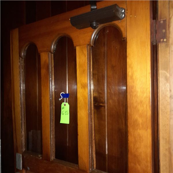 Original The Fireplace Restaurant - Interior Wooden Entrance Door W/ 3 Windows
