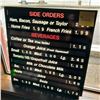 Image 1 : Original The Fireplace Restaurant - 1980s Era Menu Board Sign W/ Sliding Food & Price Inserts (Side 
