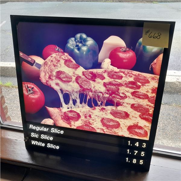 Original The Fireplace Restaurant - 1980s Era Menu Board Sign W/ Sliding Food & Price Inserts (Pizza