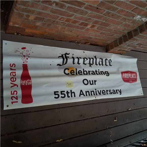 The Fireplace Restaurant - Celebrating Our 55th Anniversary Coca Cola Vinyl Banner