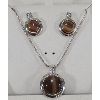 Image 2 : COTE D' AZUR WOMENS WRISTWATCH , NECKLACE & EARRING SET 