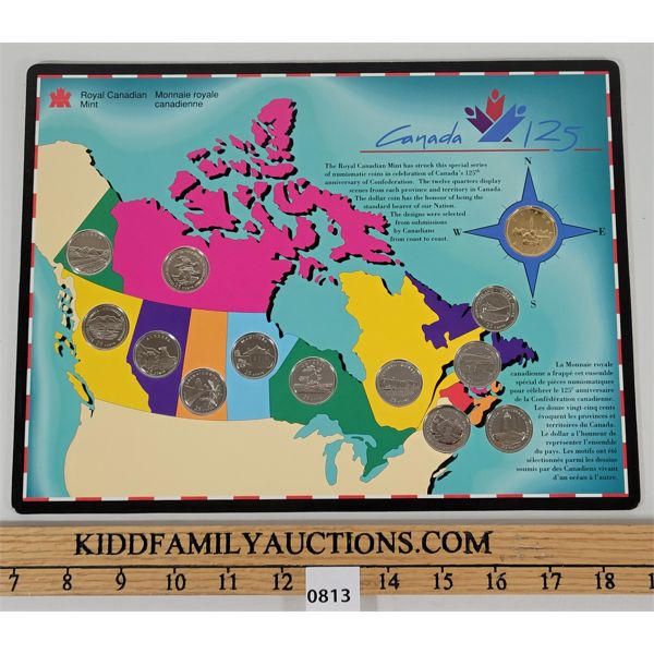 RCM CDN UNCIRCULATED 125 SOUVENIR MAP COIN SET