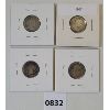 Image 2 : LOT OF 4 - CDN 10 CENT COINS - INCL 1899, 1901, 1905 & 1907